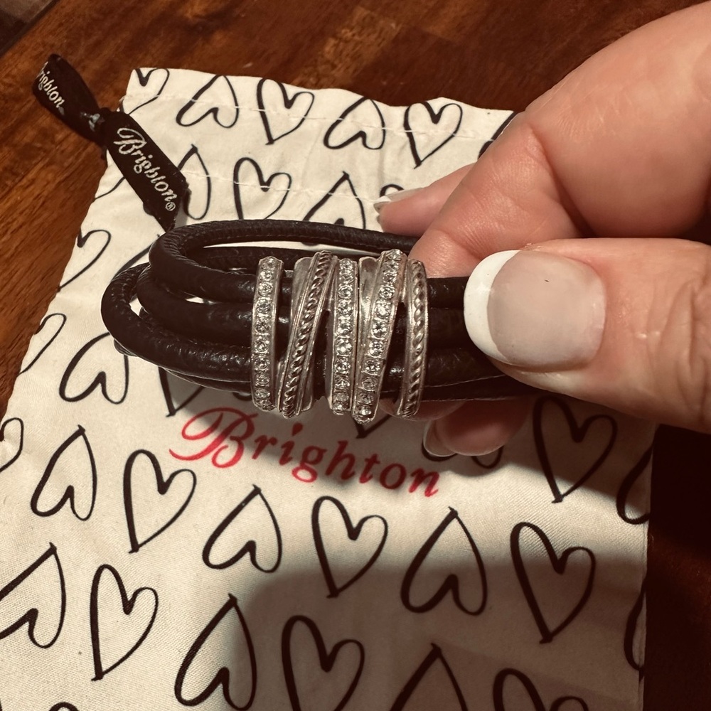 BRIGHTON NEPTUNE RINGS VINTAGE BLACK/SILVER BRACELET - Picture 4 of 5